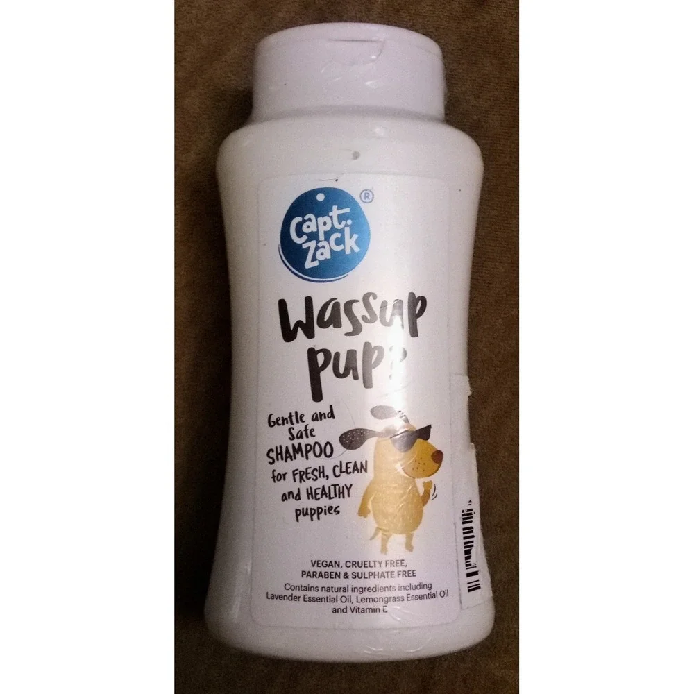 NEW Capt Zack Wassup Pup Sulfate Free Shampoo for Sensitive Skin Dogs